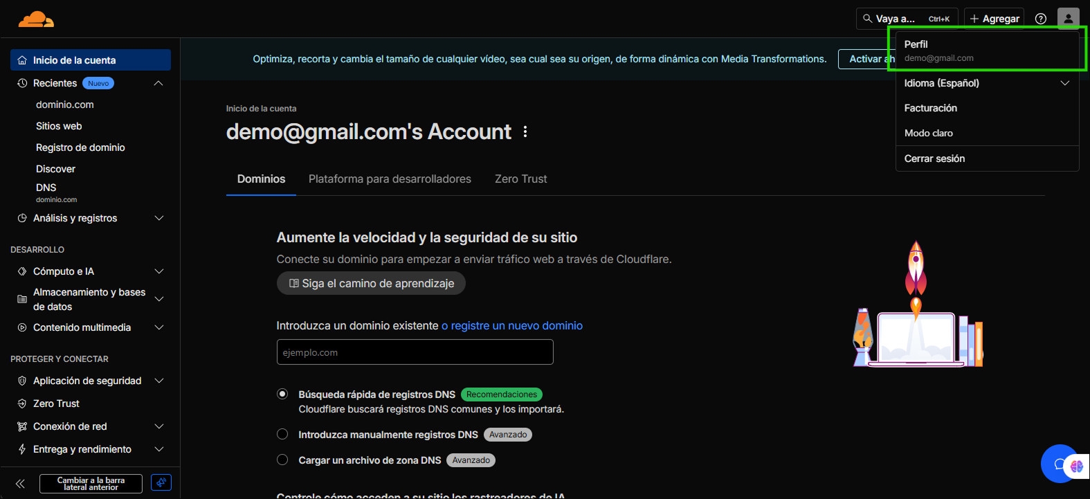 Acceso al perfil